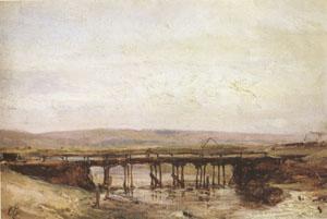 Eugene Isabey The Wooden Bridge (mk05) oil painting picture